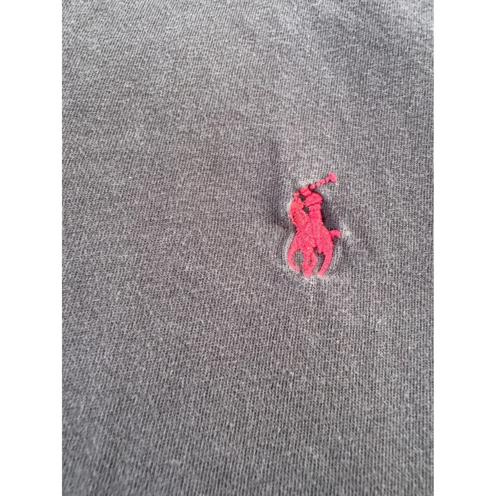 Polo Ralph Lauren Classic Gray Long Sleeve T-Shirt Red‎ Pony Logo 2XLT Tall
